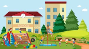 Active boys and girls playing sport and fun activities outside